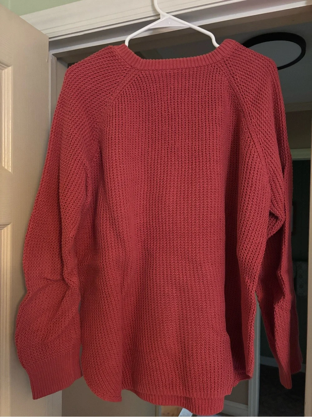 Women’s Chunky Crewneck Sweater - Rose Red
